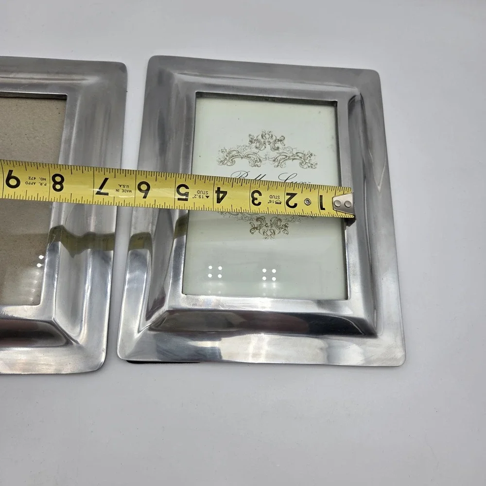 Vintage Lots of 2 Bella Lux Pewter Picture frame Silver 5